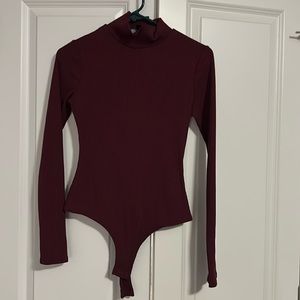 Lulus Maroon Turtleneck Bodysuit BNWT Size S